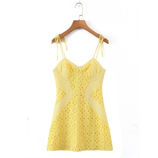 Liana - Sun-kissed cami dress with eyelet embroidery