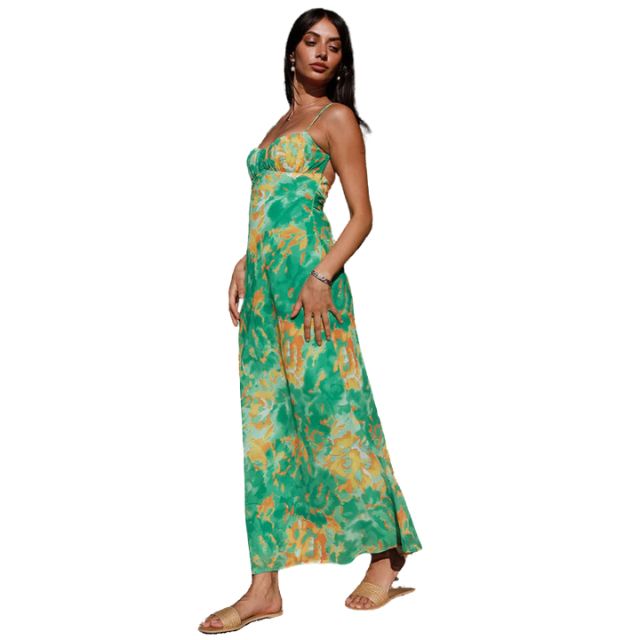Catalina - Flowing maxi dress with floral pattern