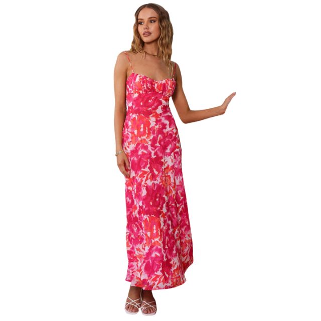 Catalina - Flowing maxi dress with floral pattern
