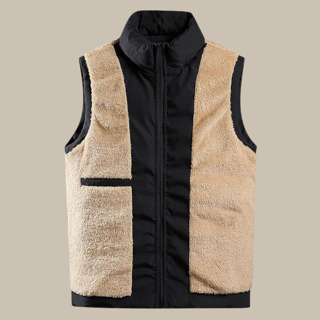 Women's Puffer Vest - Quilted Insulated - Faux Fur Lined - Water-Resistant - Zip Closure