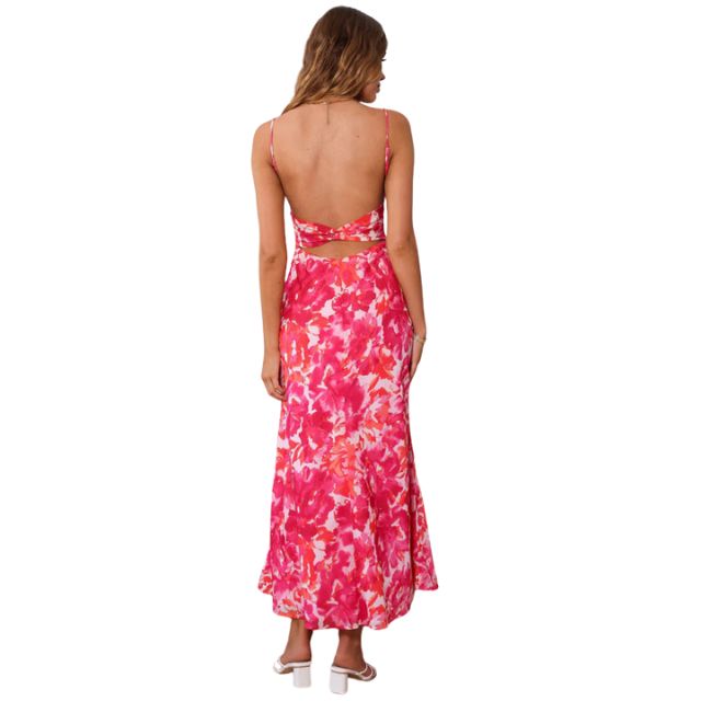 Catalina - Flowing maxi dress with floral pattern