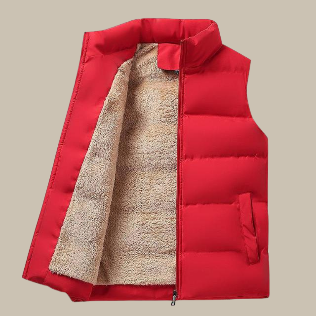 Women's Puffer Vest - Quilted Insulated - Faux Fur Lined - Water-Resistant - Zip Closure
