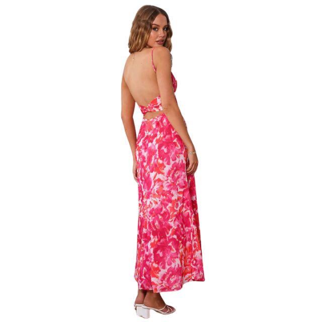 Catalina - Flowing maxi dress with floral pattern