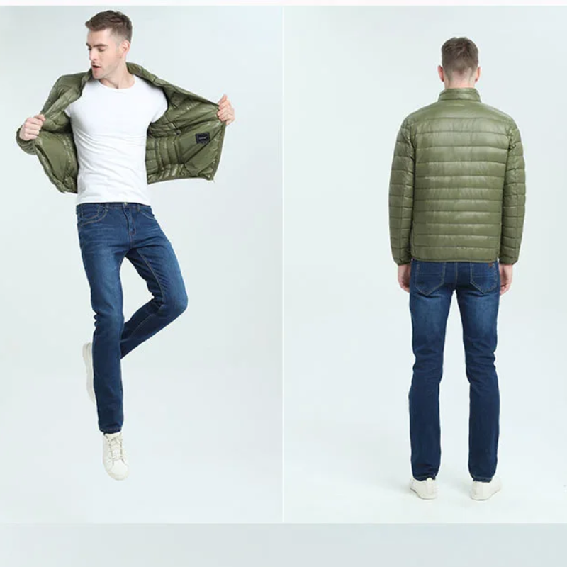 Insulated quilted transition jacket for men