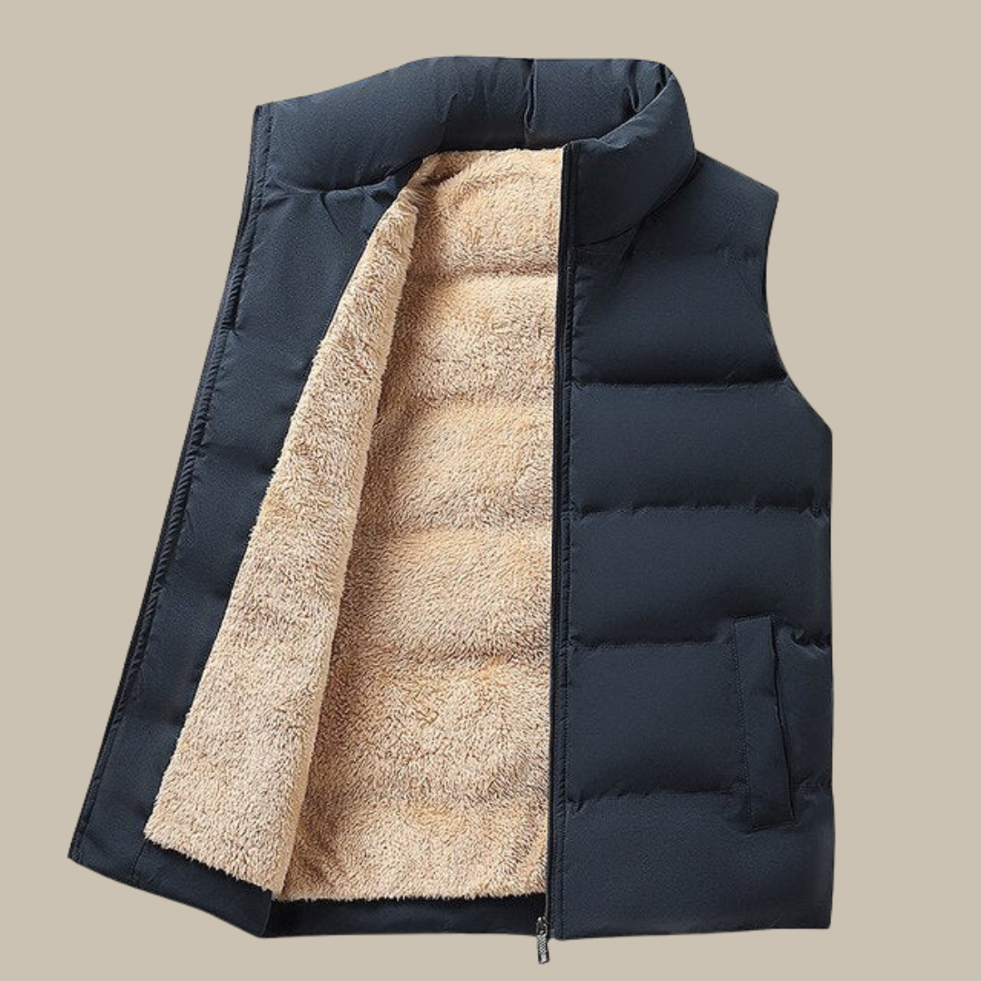 Women's Puffer Vest - Quilted Insulated - Faux Fur Lined - Water-Resistant - Zip Closure
