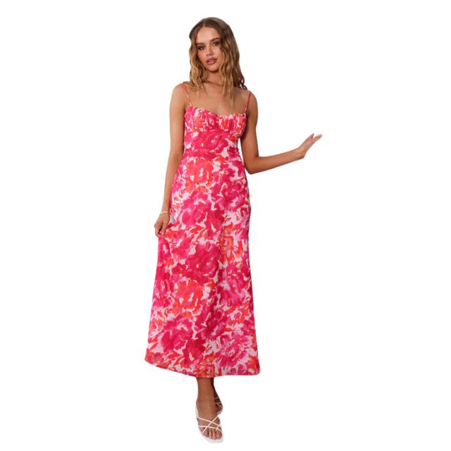 Catalina - Flowing maxi dress with floral pattern