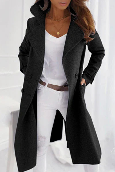 Alarice | Women's Elegant Wide Lapel Trench Coat – Stylish & Classic Outerwear for All Seasons