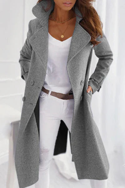 Alarice | Women's Elegant Wide Lapel Trench Coat – Stylish & Classic Outerwear for All Seasons