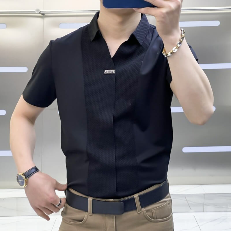 Damien - Casual patchwork shirt