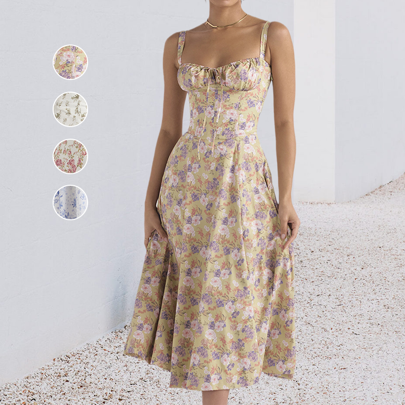 Artemis - Multicoloured patterned dress with flowers