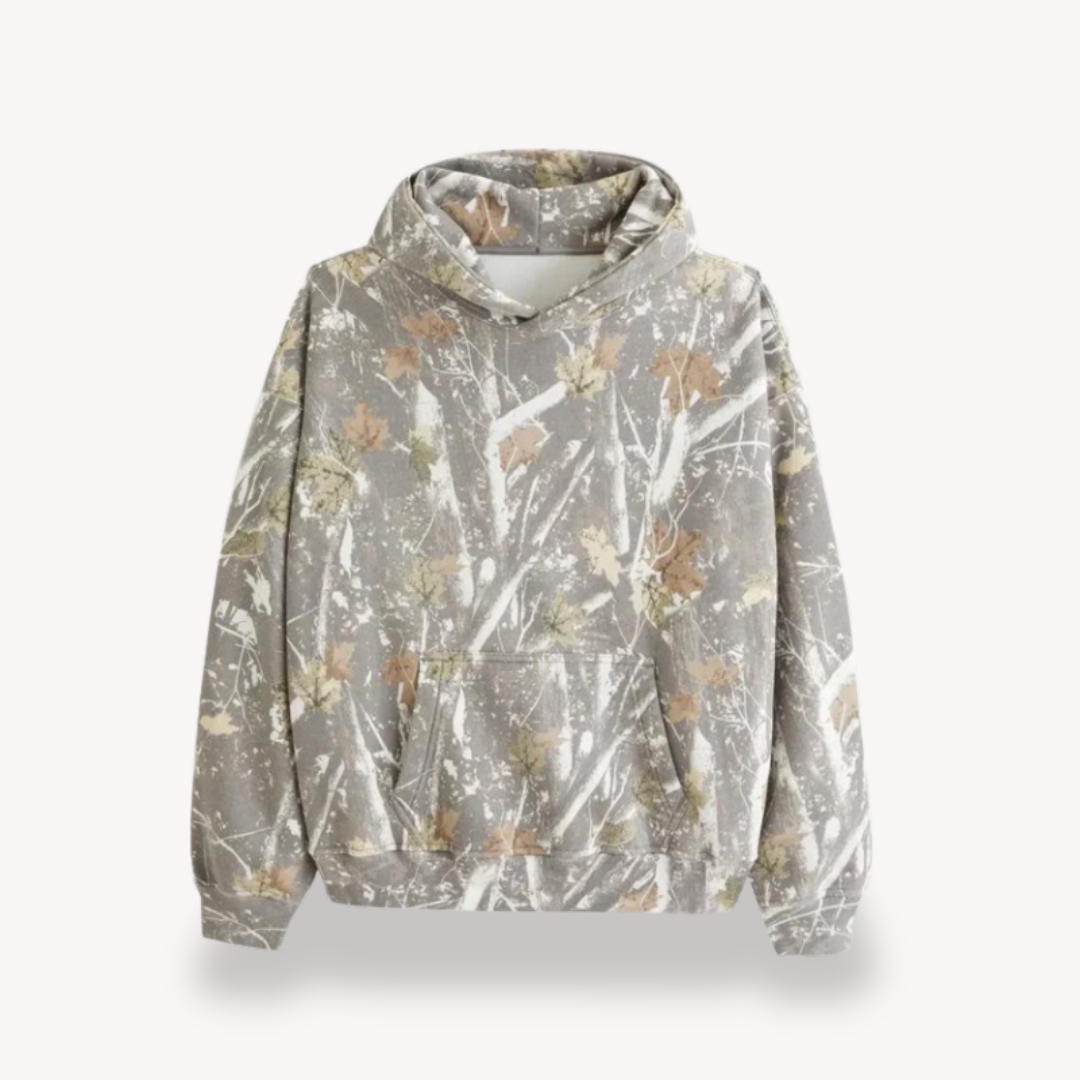 Loravelle | Men's Camo Hoodie – Fleece-Lined Pullover
