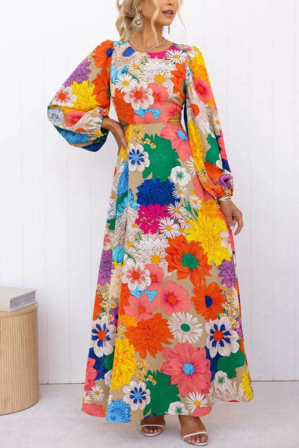 Vogue Colourful flower ladies dress