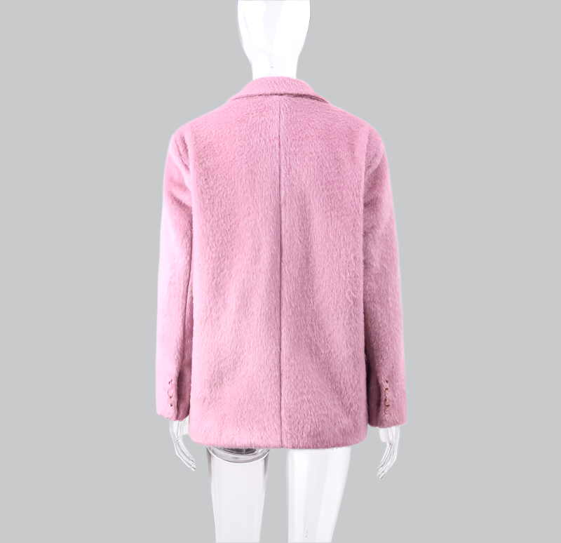 Long-sleeved plush elegant coat for women