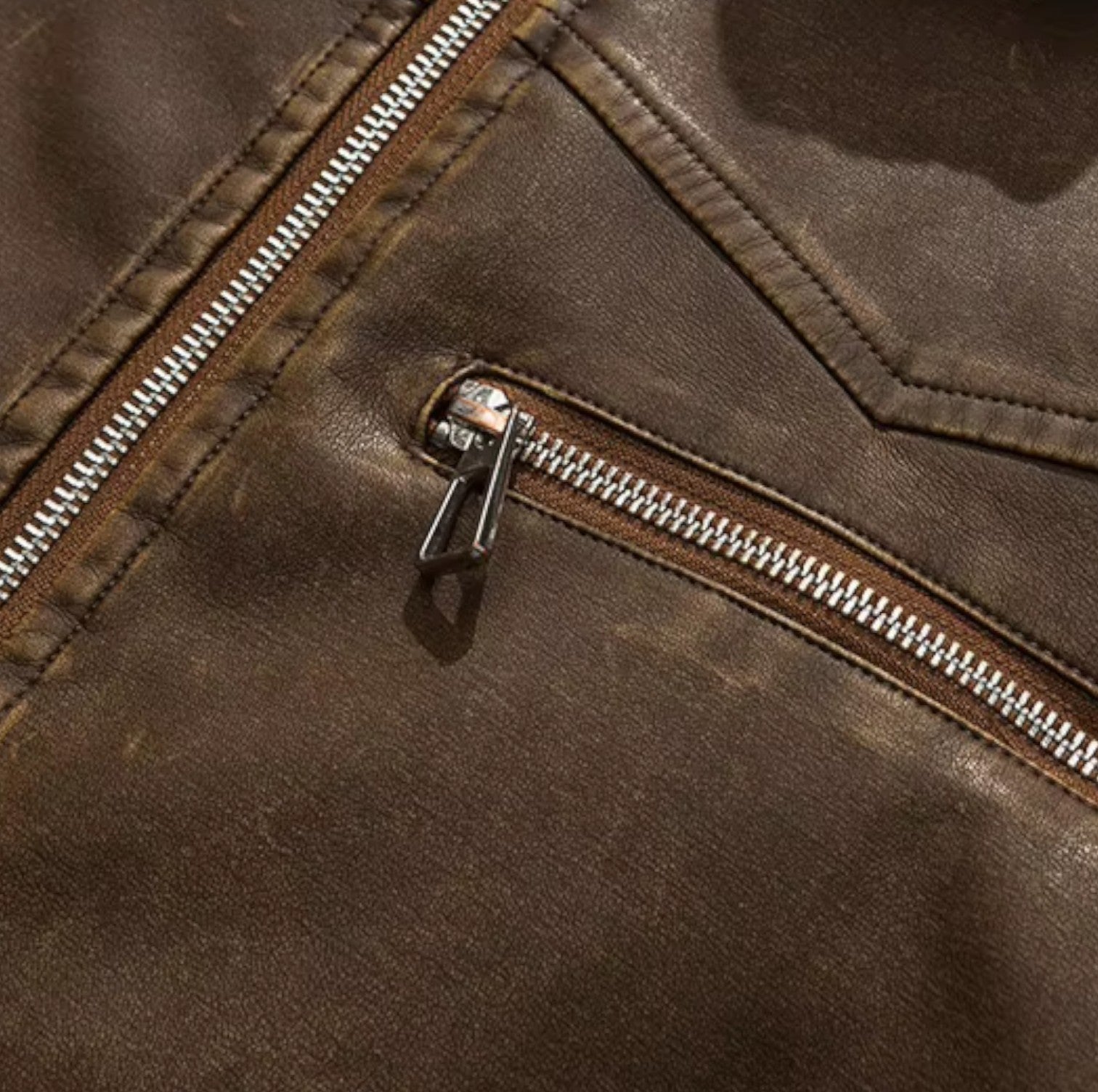 Monacogents | Vintage Washed Leather Motorcycle Jacket
