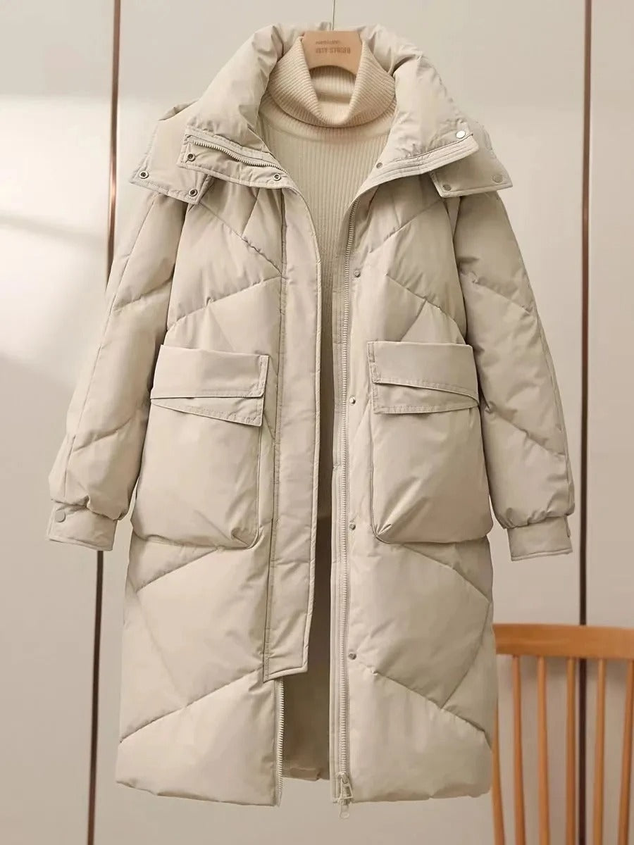 Women's Hooded Parka - Quilted Insulated - Water-Resistant - Long Warm Winter Coat