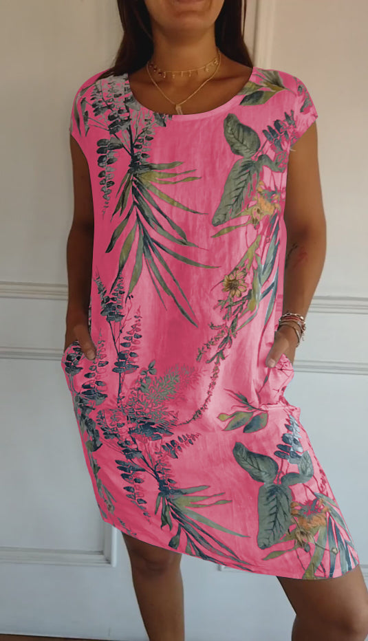 Annelinne - Comfortable Dress With Round Neckline