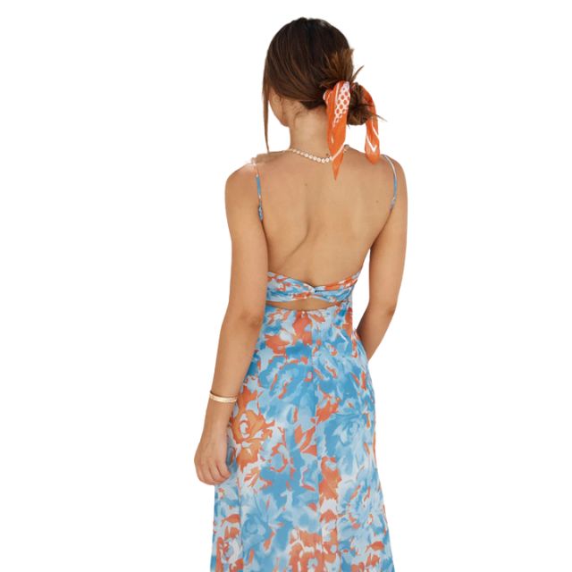 Catalina - Flowing maxi dress with floral pattern