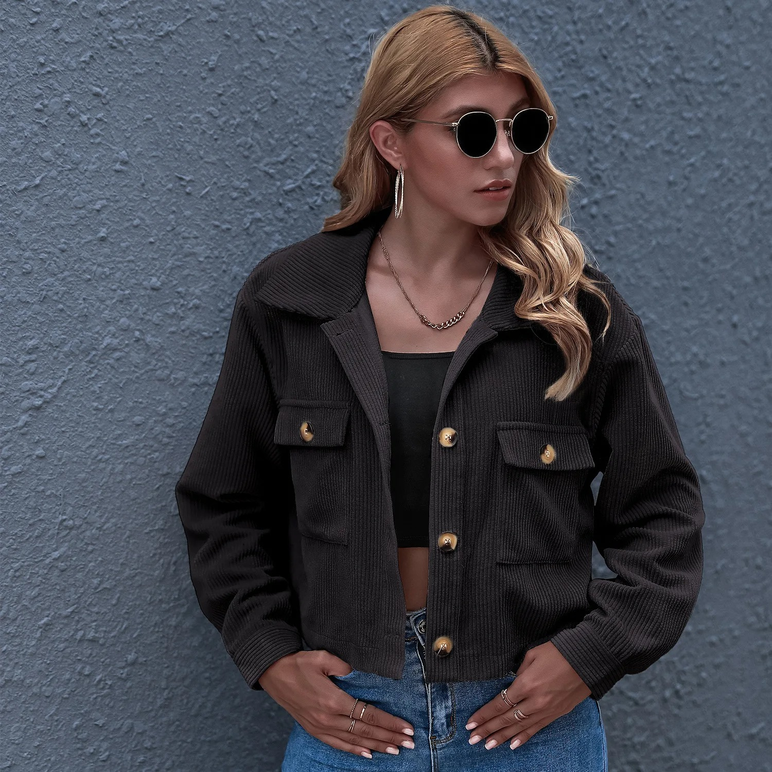 High-end corduroy jacket for women
