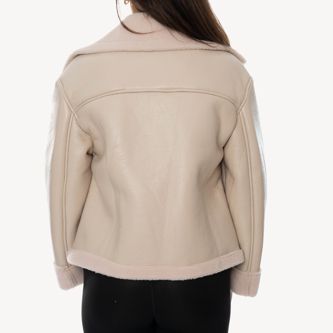Loravelle | Women's Faux Leather Shearling Jacket