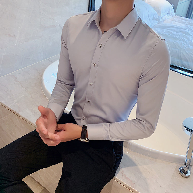 Lambert - Men's business shirt slim fit Kent collar