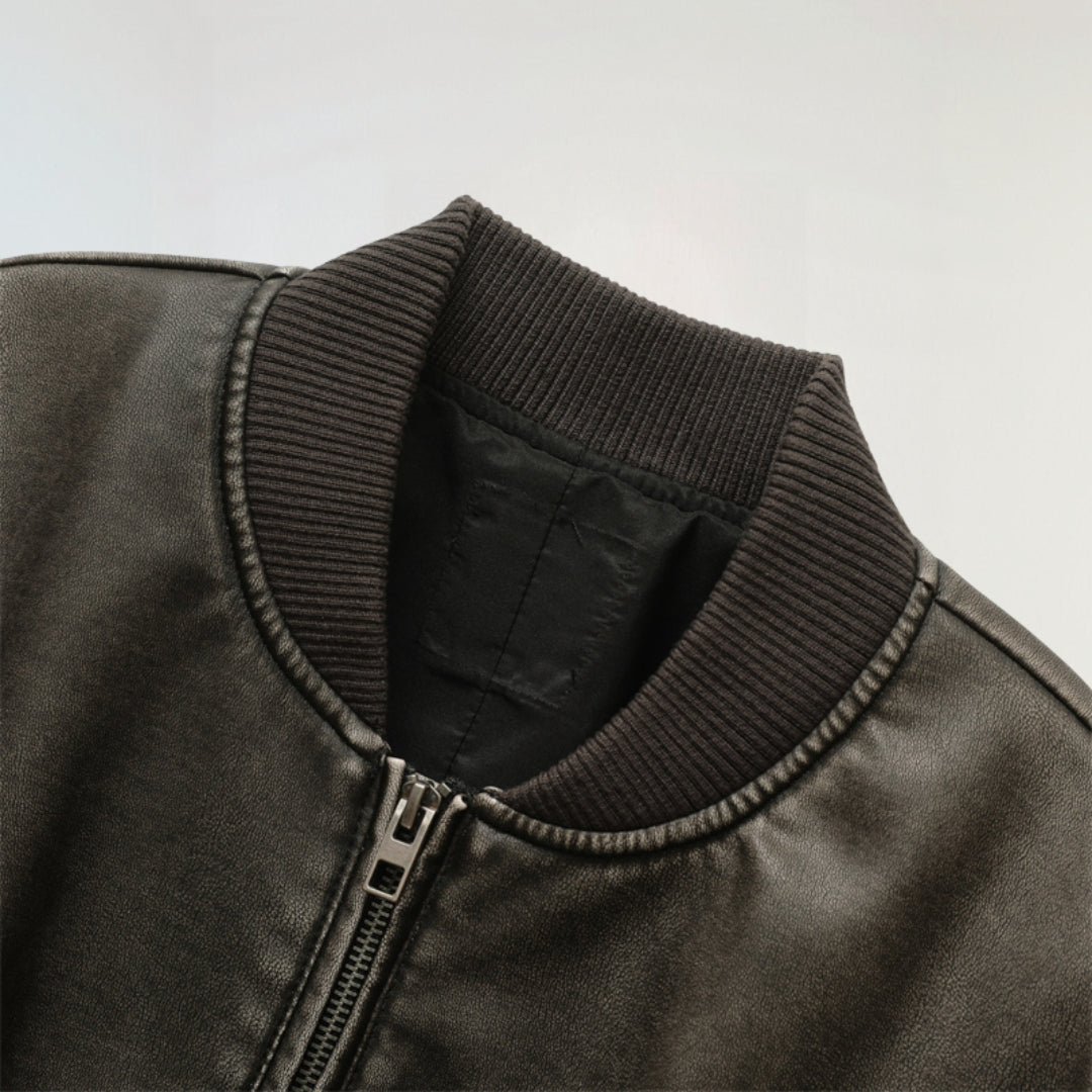 Cropped pilot bomber jacket for women