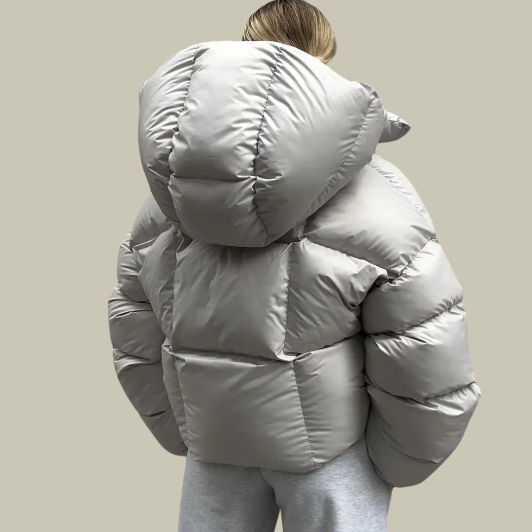 Quilted hoodie puffer jacket for women