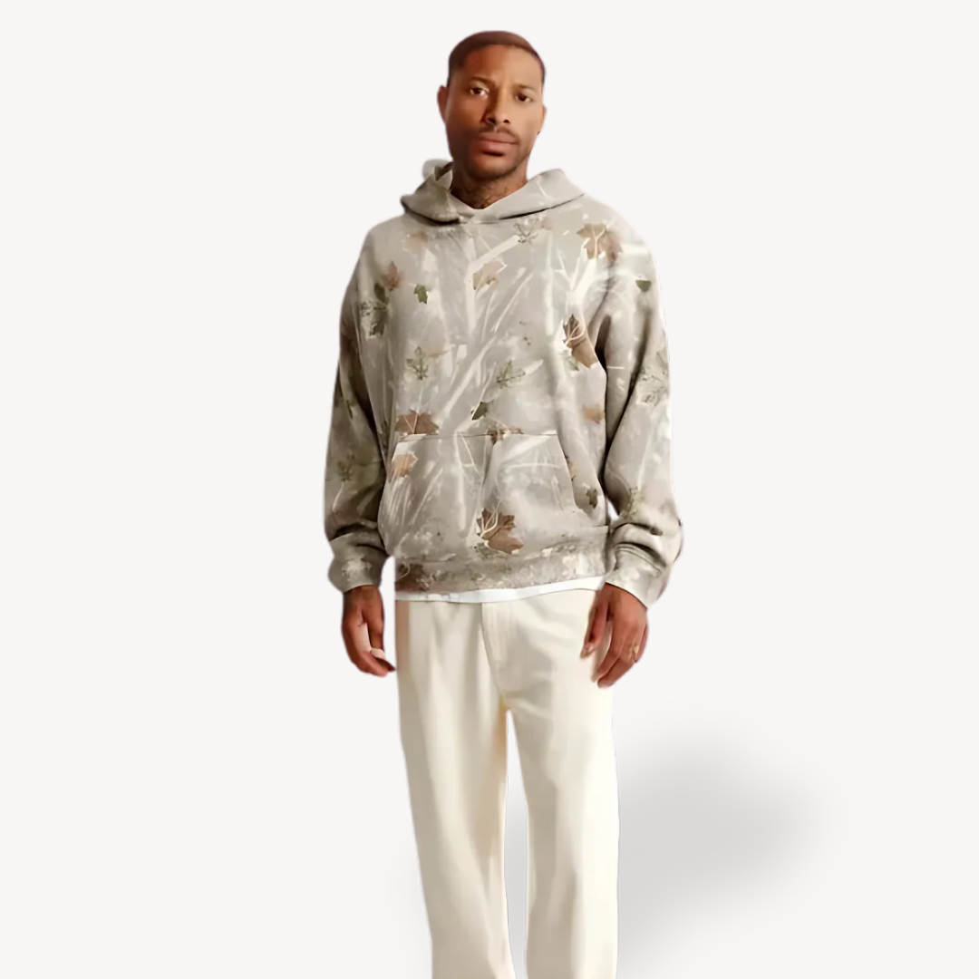 Loravelle | Men's Camo Hoodie – Fleece-Lined Pullover