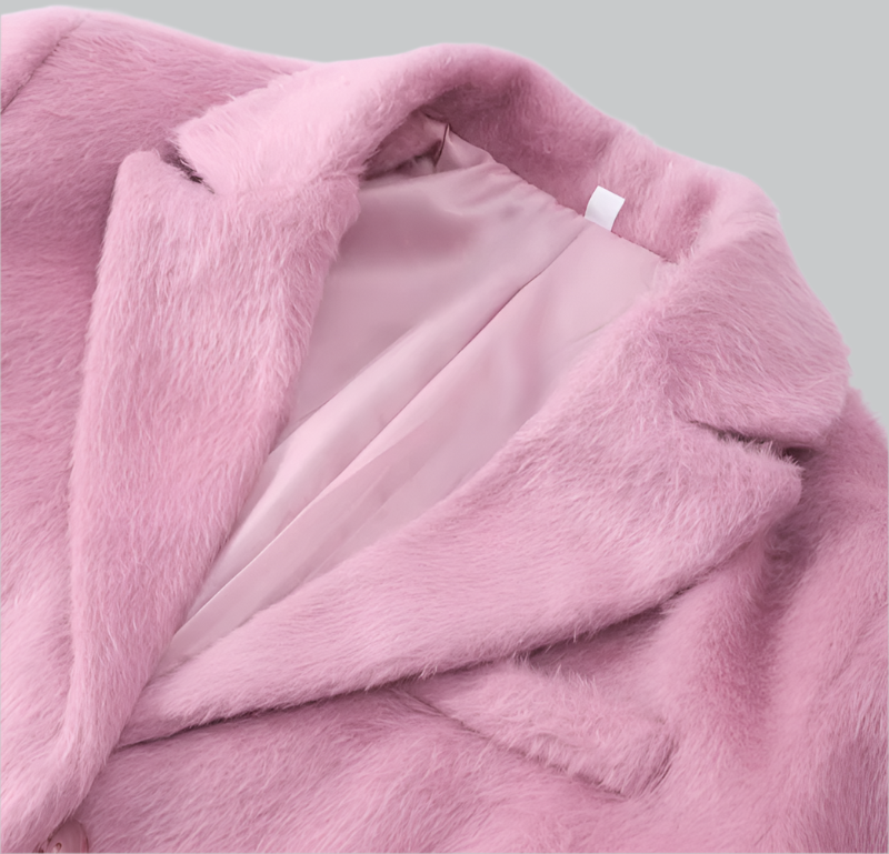 Long-sleeved plush elegant coat for women