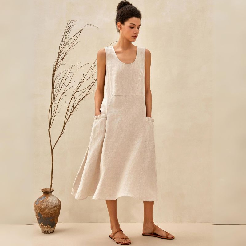 Andrea - Solid casual loose long summer dresses
