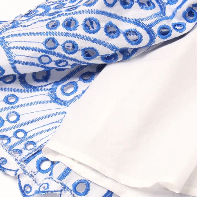 Liana - Gathered bandeau mini dress with blue paisley pattern