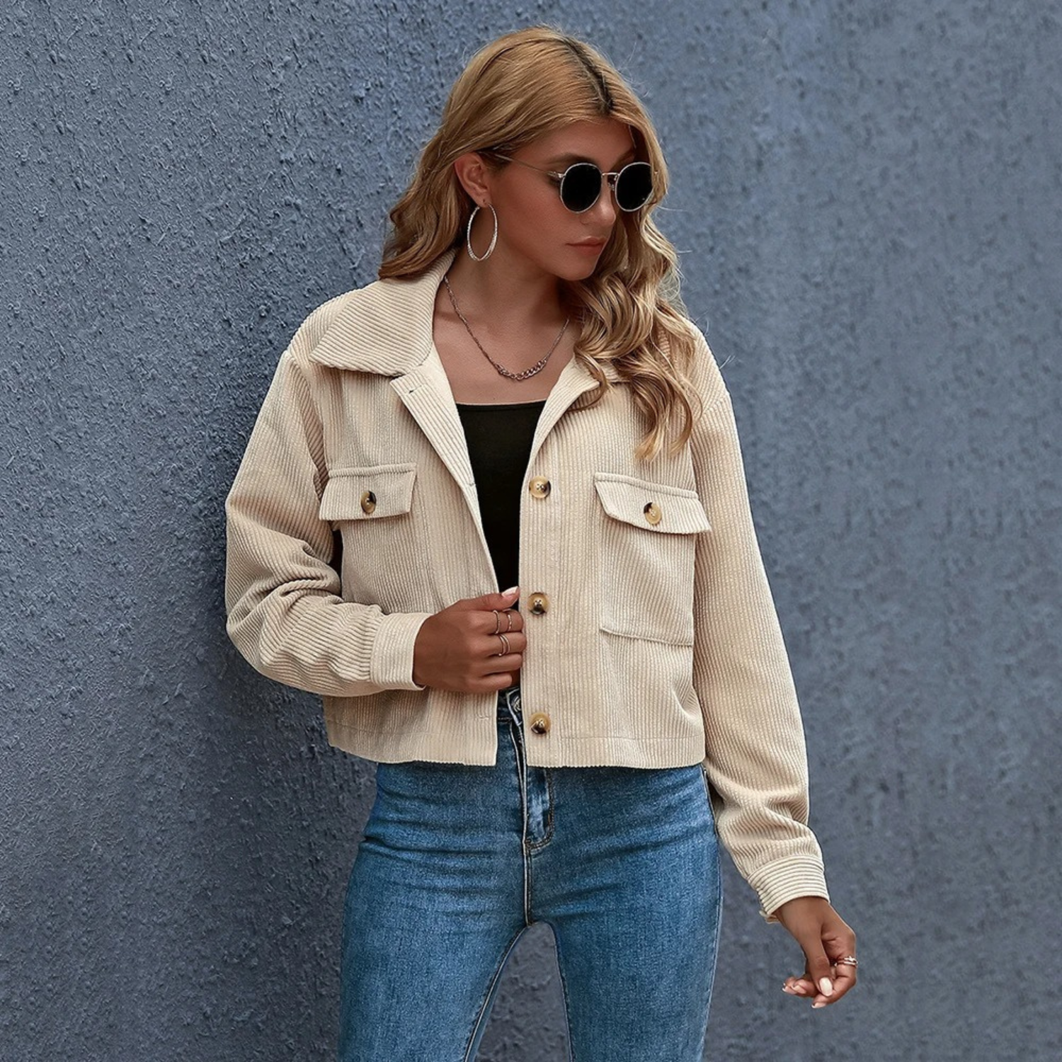 High-end corduroy jacket for women