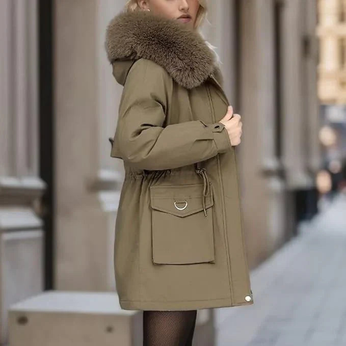 Kevser | Faux Fur Hooded Women's Winter Coat - Stylish & Warm Outerwear