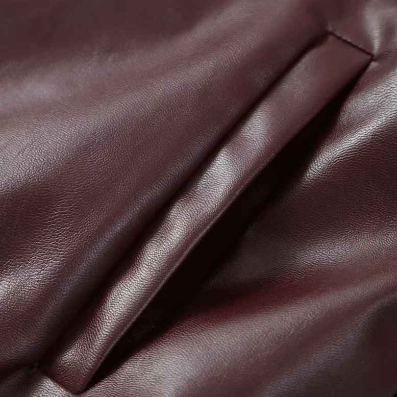 Stylish vintage red leather jacket for women