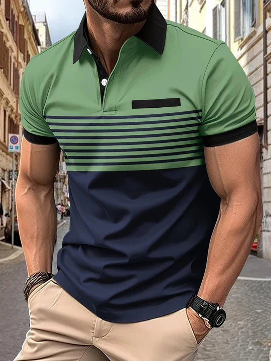 Louis|stripe summer polo for men