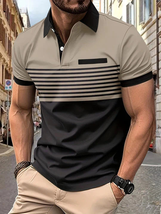 Louis|stripe summer polo for men