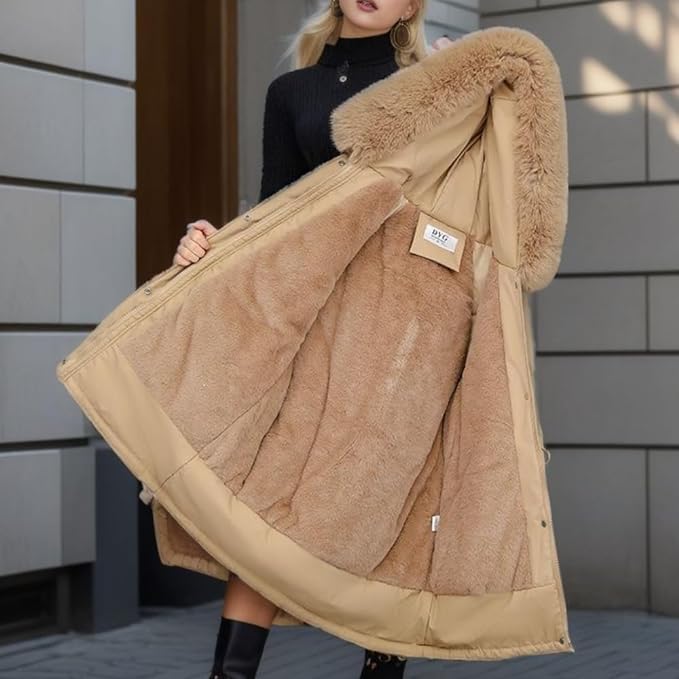 Kevser | Faux Fur Hooded Women's Winter Coat - Stylish & Warm Outerwear