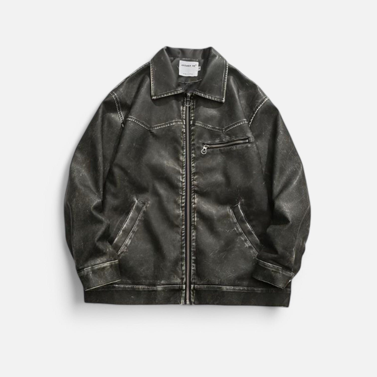 Monacogents | Vintage Washed Leather Motorcycle Jacket
