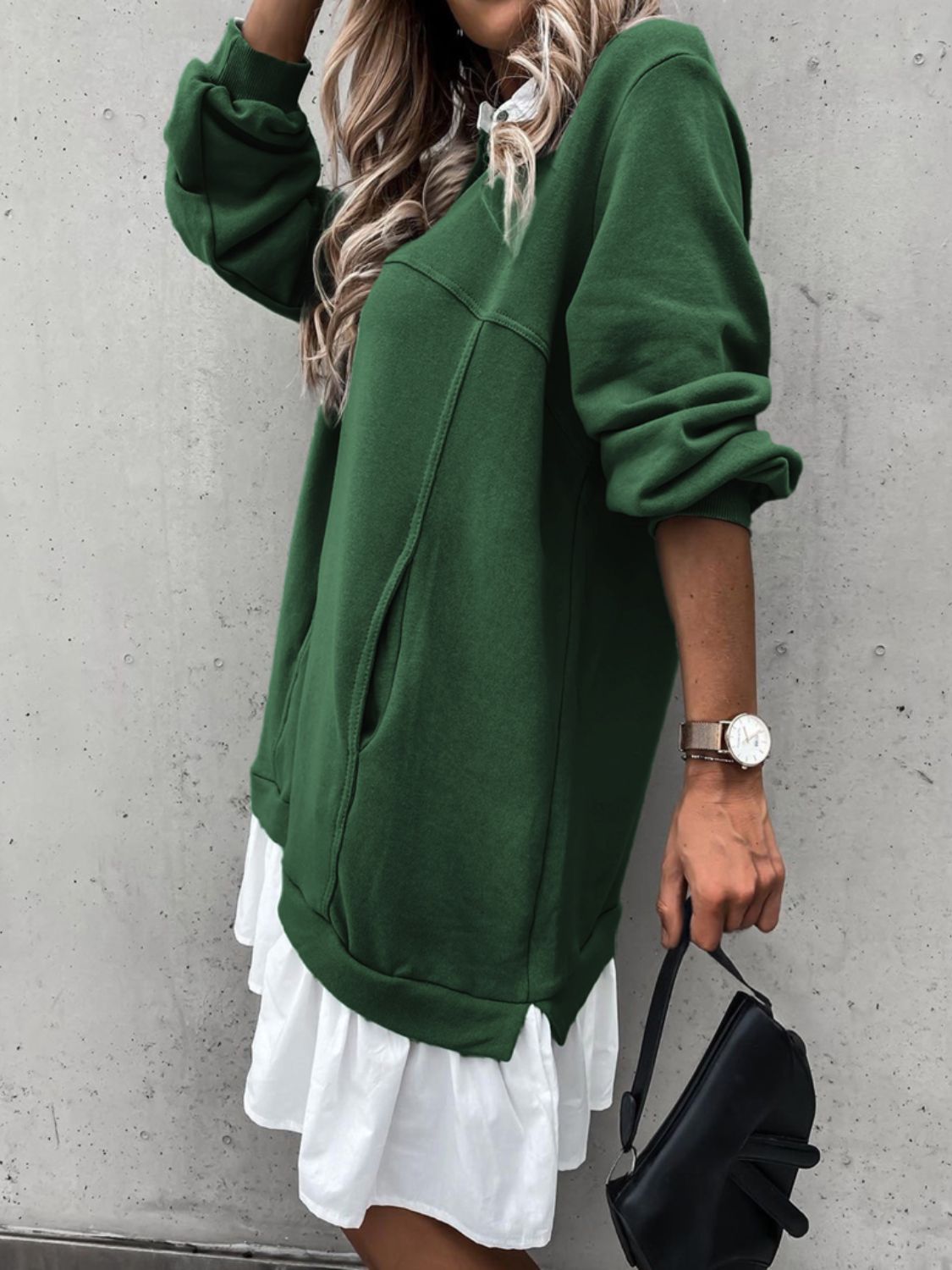 Eva - Ruffle Hem Mini Dress for Fall for Women