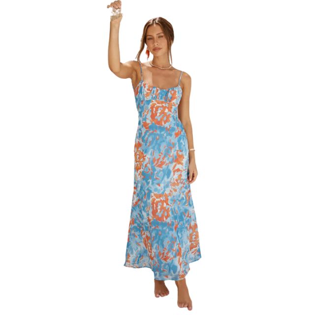 Catalina - Flowing maxi dress with floral pattern