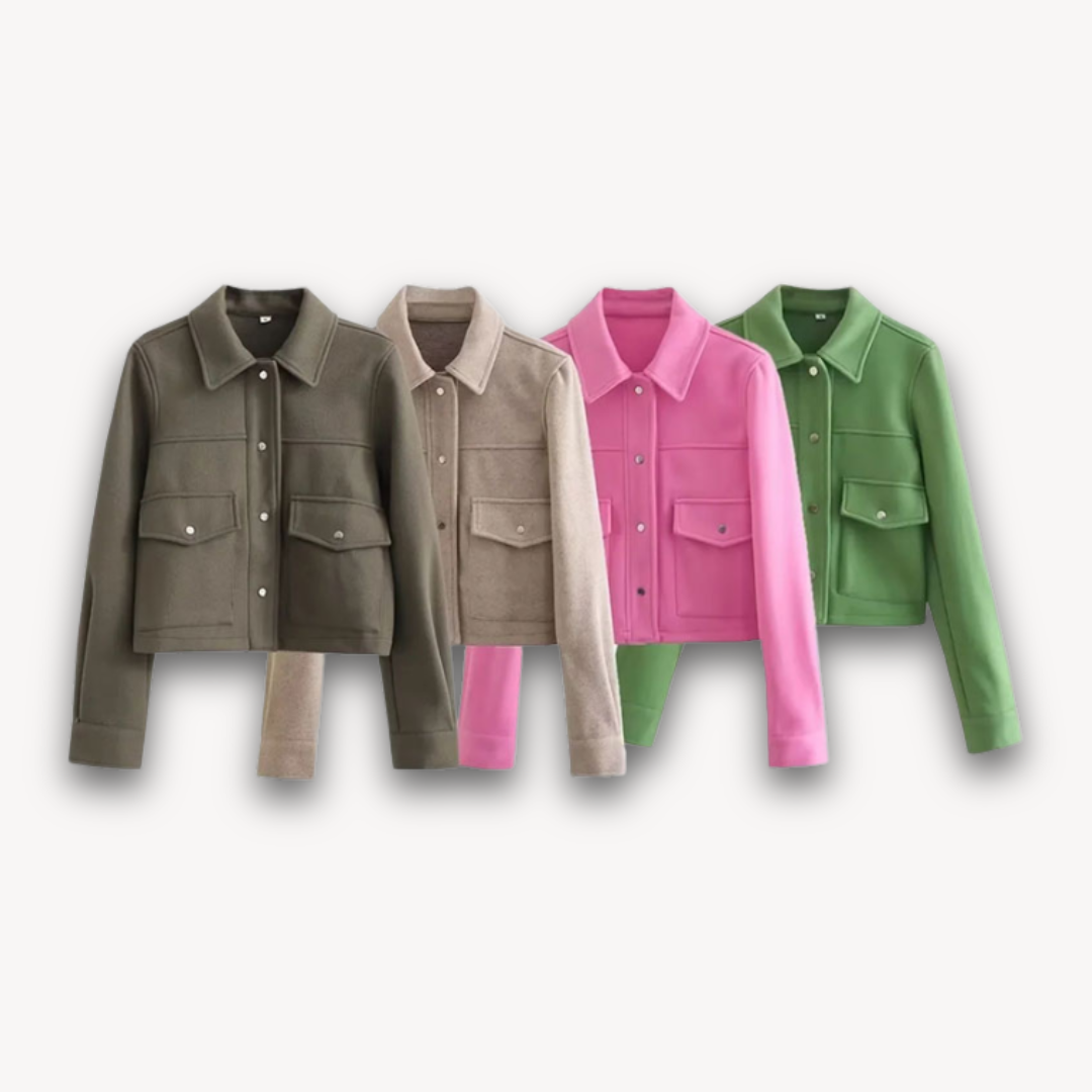 Loravelle | Women's Cropped Jacket - Soft Fabric, Casual Wear