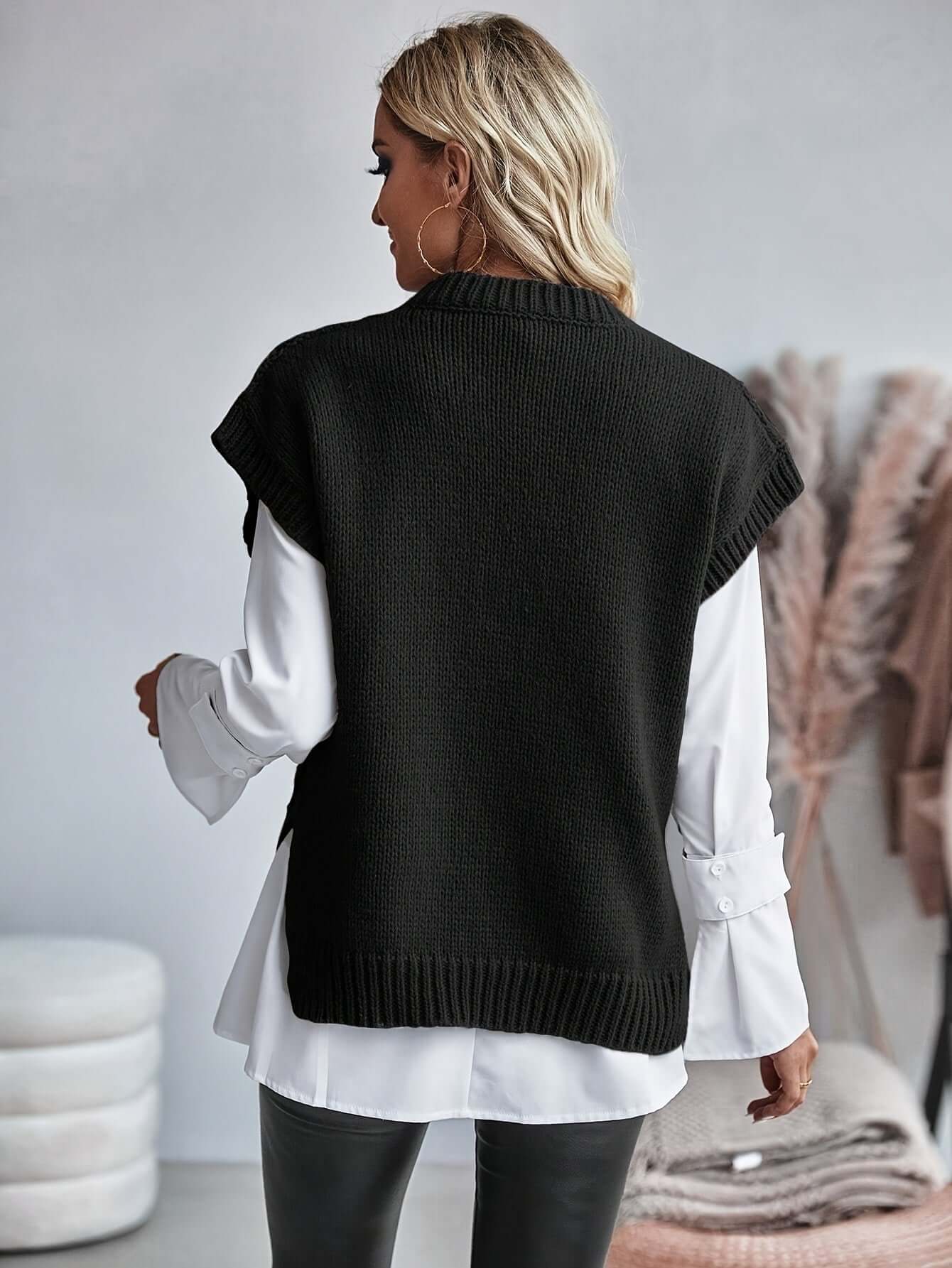 Cable Knit Sweater Vest for Women