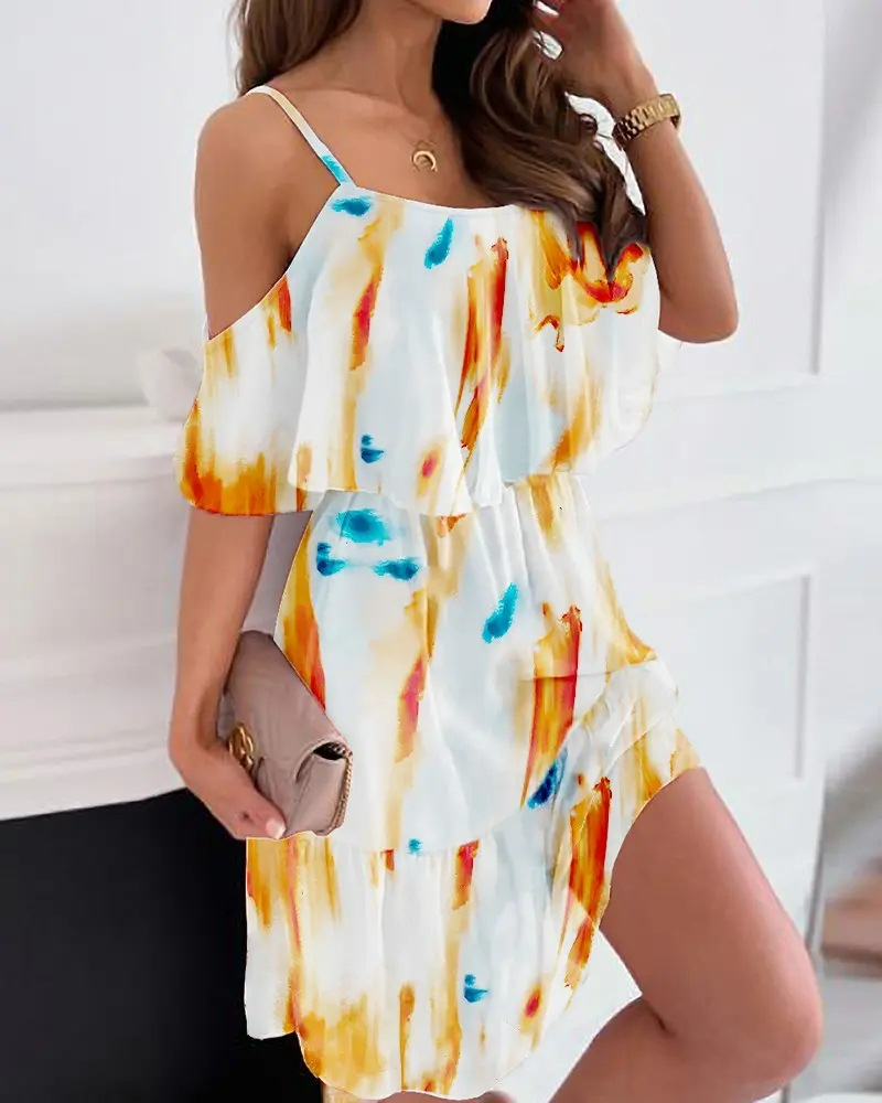 Gypsy - Dress with open shoulders and floral print