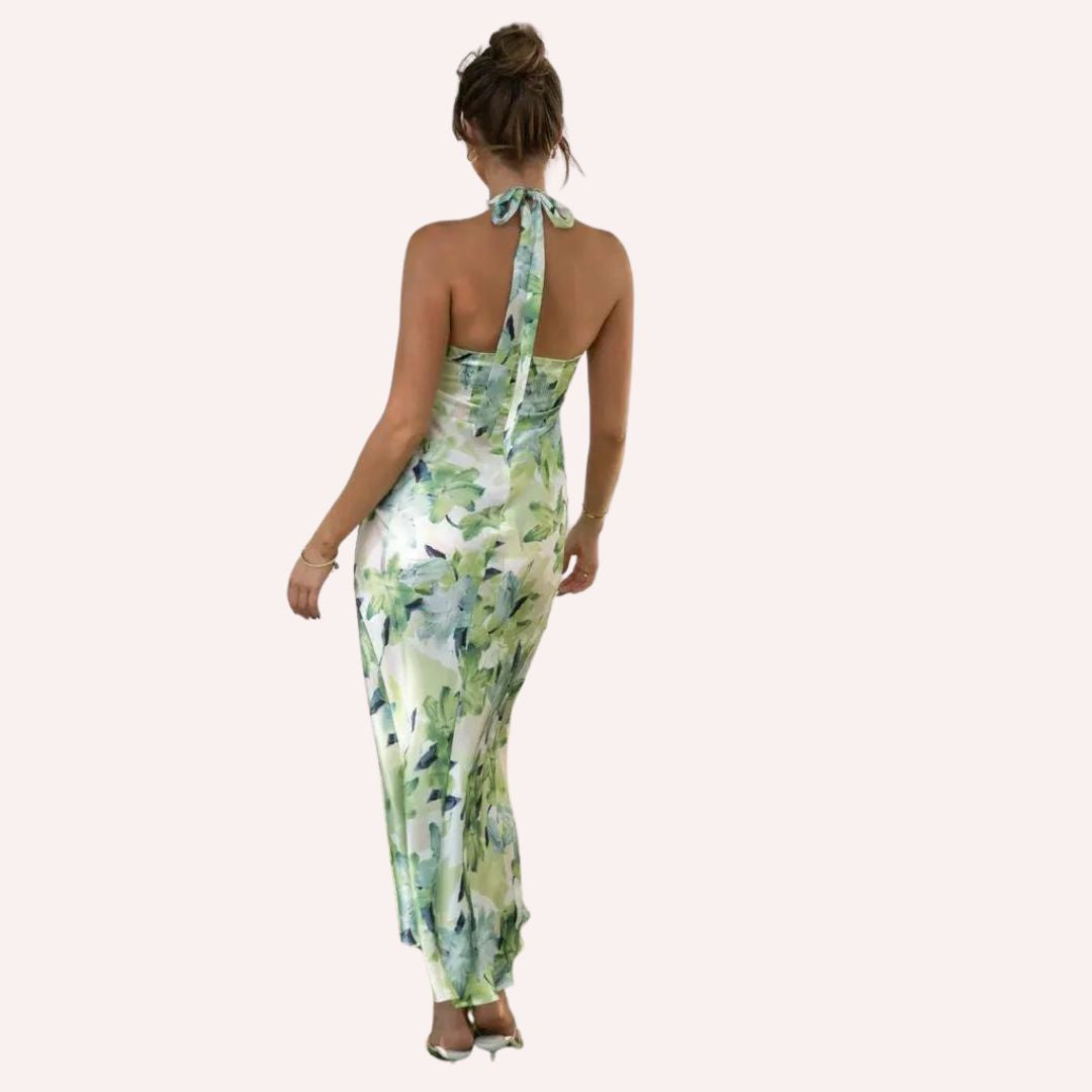 Luna - Maxi dress with halterneck and side slit