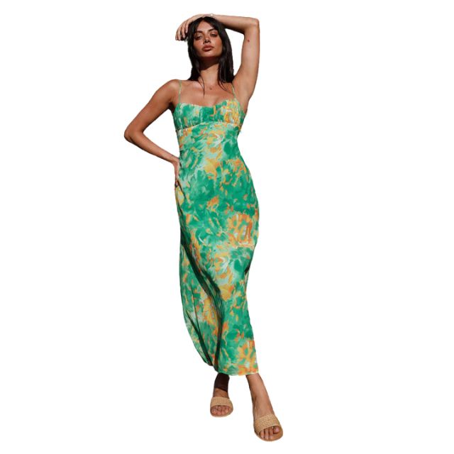Catalina - Flowing maxi dress with floral pattern