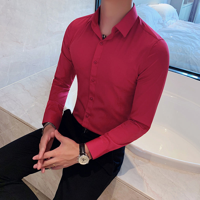 Lambert - Men's business shirt slim fit Kent collar