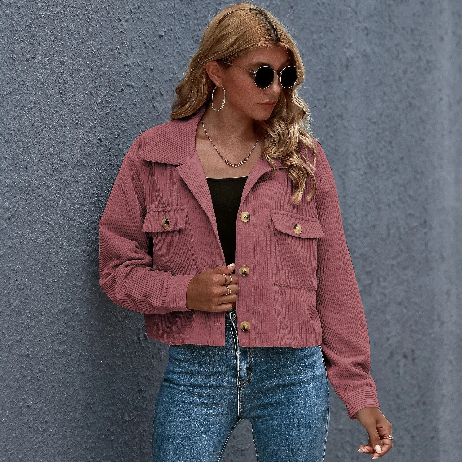 High-end corduroy jacket for women