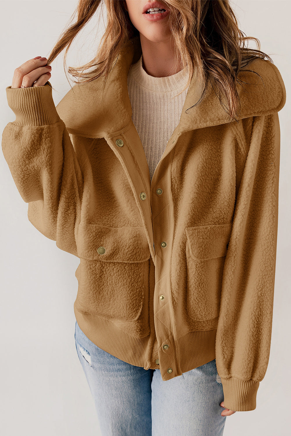 Meral | Women's Buttoned Open-Front Jacket - Stylish & Versatile