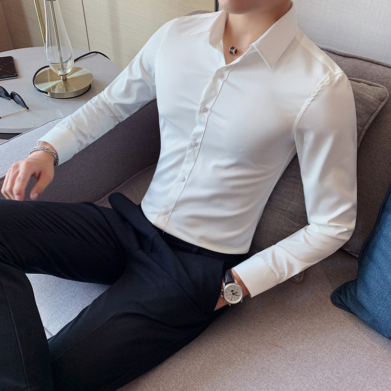 Lambert - Men's business shirt slim fit Kent collar