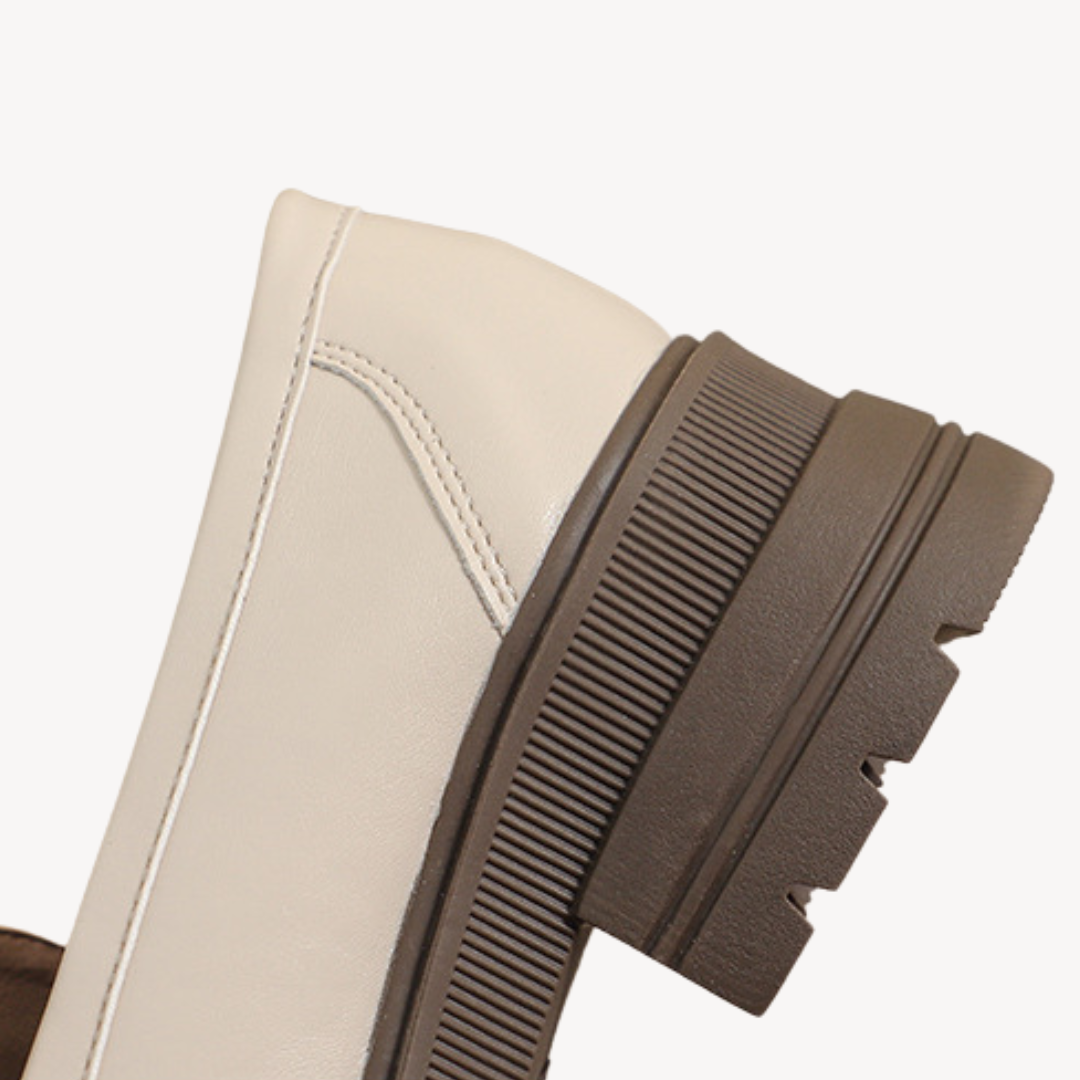 Loravelle | Women's Chunky Loafers - Leather Slip-On Shoes