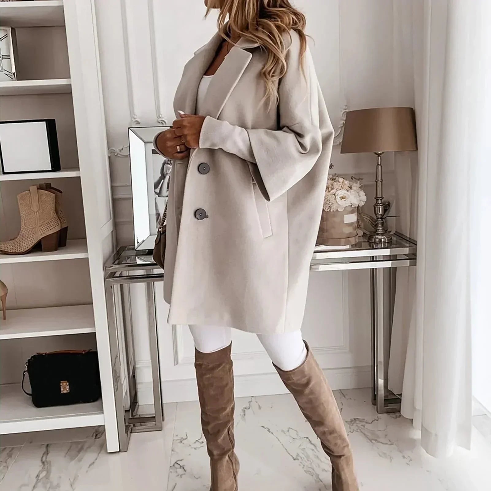 Button down elegant winter coat